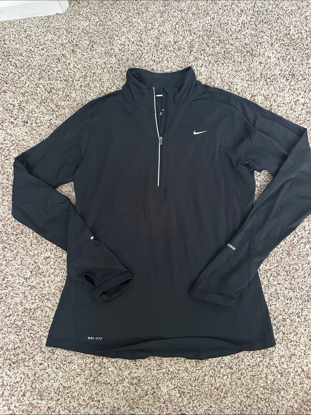 Nike Black quarter-Zip Long Sleeve Dri-FIT Top
